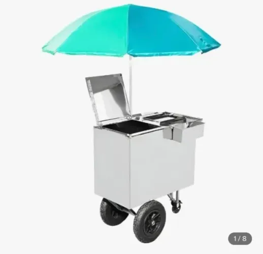 Carrinho inox com guarda sol