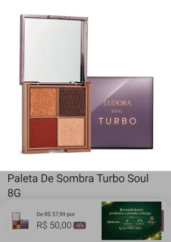 Paleta De Sombra Turbo Soul 8G Eudora (Original e Lacrado)