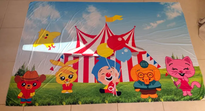 Painel ou fundo fotográfico de festa Palhaço Plim Plim (120x170)