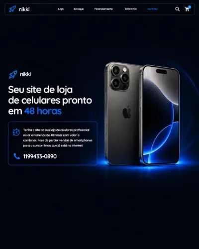 SITE de celular moderno para validar seu marketing no FB e Instagram.