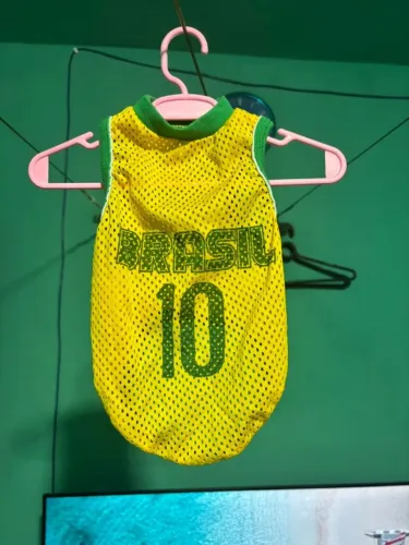 Roupa Para Cachorro Brasil Amarela Tamanho 2