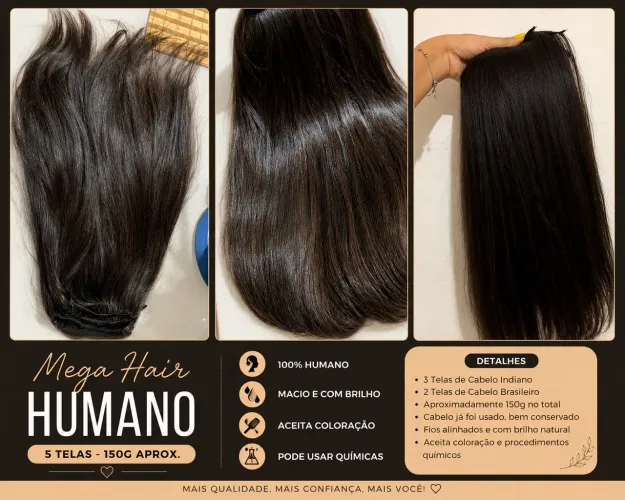 Vendo cabelo humano-Telas megahair