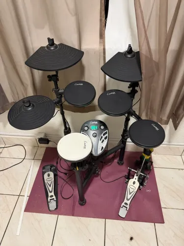 Bateria Eletrônica Custom Drums - Pratos Choke + Pedal de Bumbo Incluso