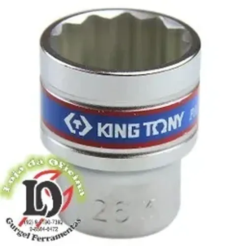 Soquete Estriado 26mm - 1/2" - King Tony-KT433026MR