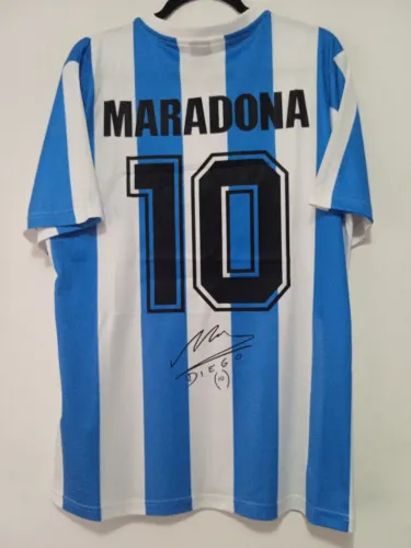 Camisa Argentina Copa Mundo 1986 #10 Maradona Autografada Certificada