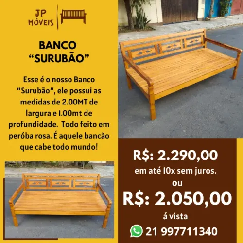 Banco "Surubão" 2.00x1.00MT