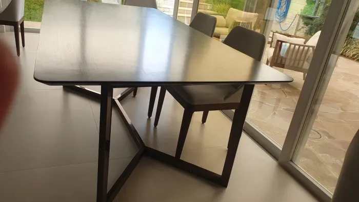 MESA 8 LUGARES MOVEIS SIERRA DESIGNER MODERNO EM METAL E MADEIRA
