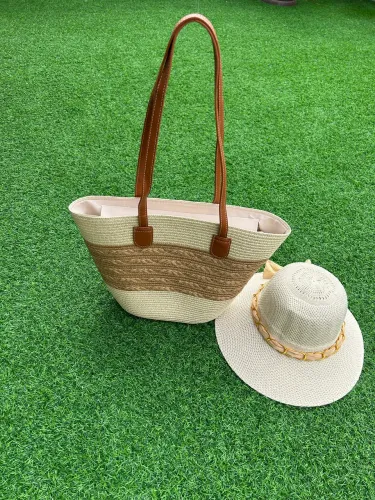 Kit bolsa e chapéu de praia