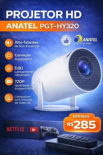 Projetor HY320 Android Wi-fi HDMI USB P2