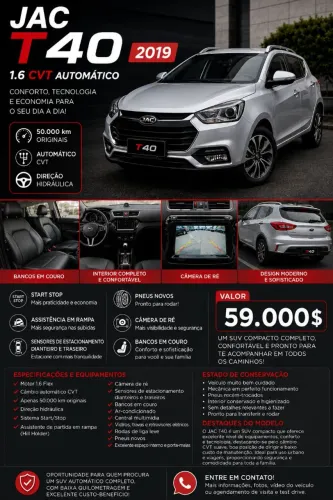 JAC T40 1.6 16V 5P Aut. 2019