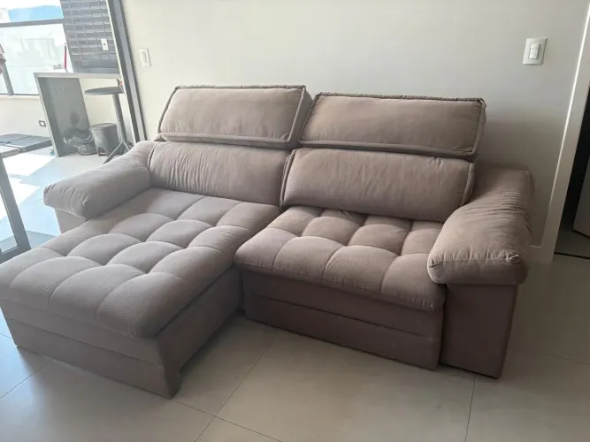 Sofá Retrátil com Chaise - Confortável e Espaçoso