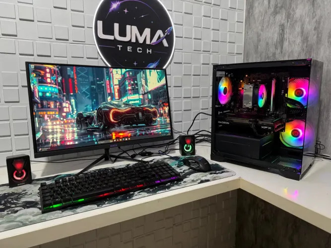 PC GAMER COMPLETO | RYZEN 7 5700 | RX 6600 | 16GB RAM | MONITOR 180HZ | COM GARANTIA