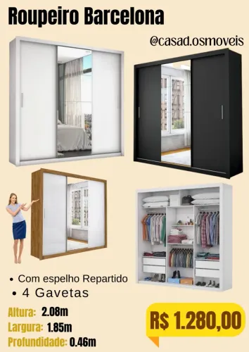 Guarda roupa Carioca com espelho