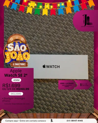 APPLE  WATCH SE 2ª, 40MM, LACRADO, EXCLUSIVO!
