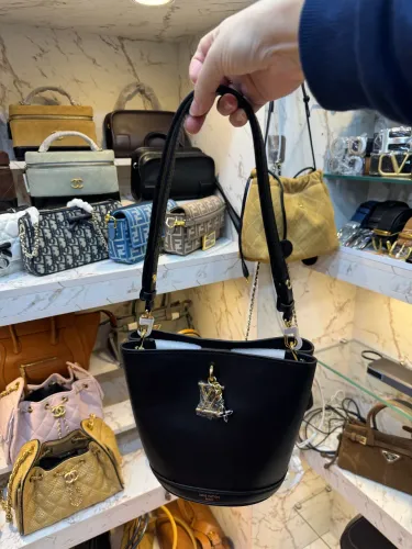 bolsa de luxo em couro legítimo preto modelo novo lv bloom mini hobo