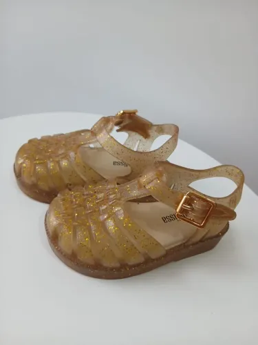 ? Mini Melissa Aranha Glitter Dourada ?