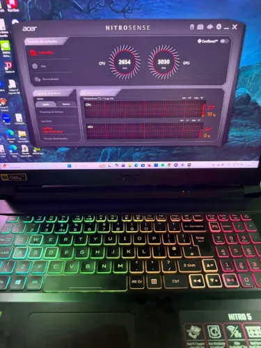 Notebook Acer nitro 5 AN517-54 gamer - I7 11° geração, RTX 3060, 16GB de ram, 477 GB ssd