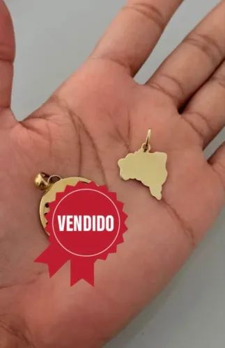 Pingente do Brasil no ouro 18 k
