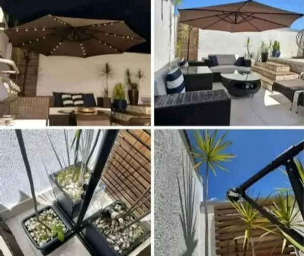 Ombrelone a Luz Solar Lindo que Gira 360