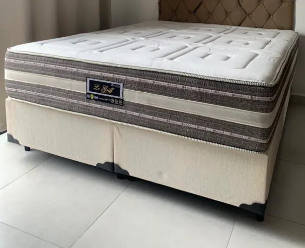 Cama Box Queen Linho Colchão Molas Ensacadas NOVO PRONTA ENTREGA