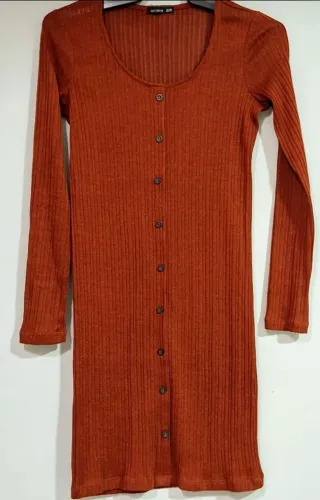 Vestido terra cota da coton