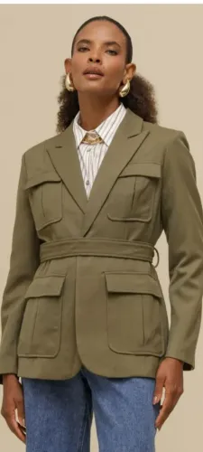 Blazer feminino verde militar 