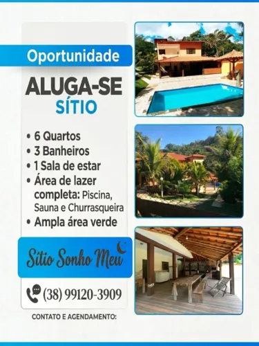Aluga-se o sítio Sonho Meu
