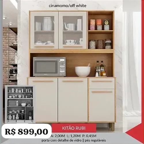 Armário de Cozinha Rubi - Promoção 