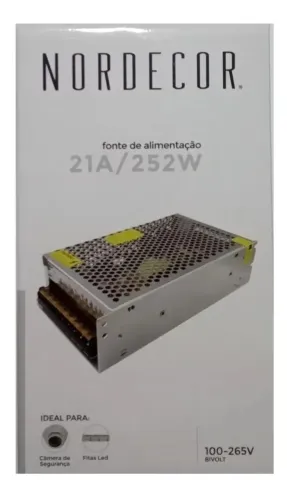 Fonte De Alimentação Chaveada 12v Alta Qualidade 21a 252w Nordecor