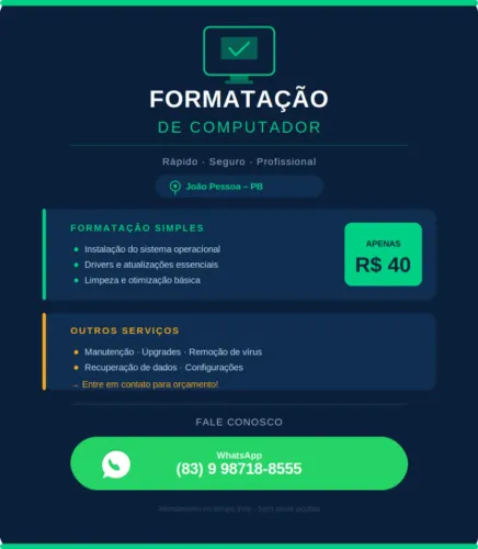 Formatação Rápida e Sem Complicação
