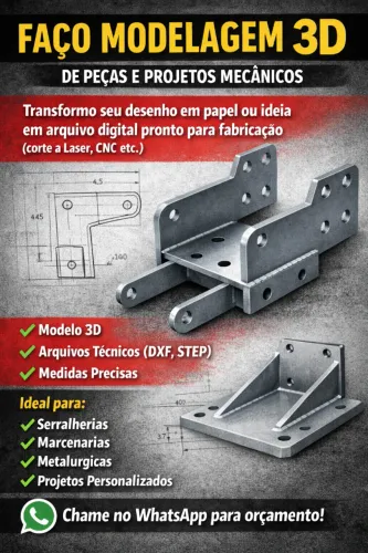 Modelagem 3D de Peças | Arquivos para Corte CNC e Laser