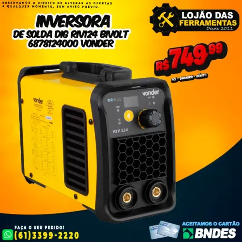 Inversora de Solda DIG RIV124 Bivolt * Vonder