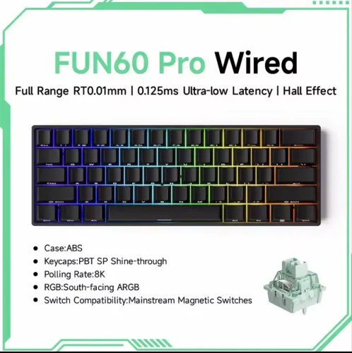 Akko monsGeek fun60 pro he teclado mecânico interruptor magnético