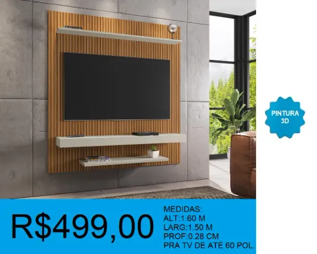 Painel ripado 3d pra tv de até 60 pol. - entrega gratuita