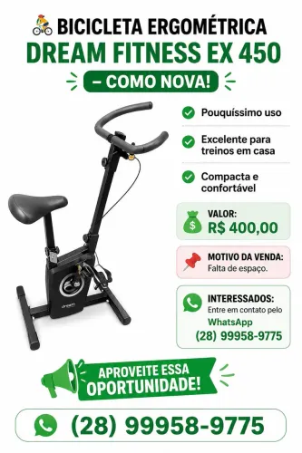 BICICLETA ERGONÔMICA DREAM FITNESS EX450