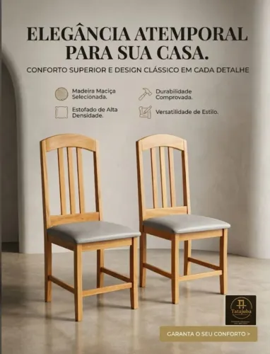 Cadeiras com assento estofado