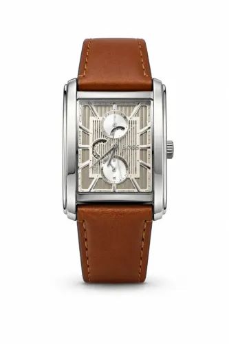 Relógio Hugo Boss Retangular Skeleton Couro Marrom 42 mm - Original - Seminovo