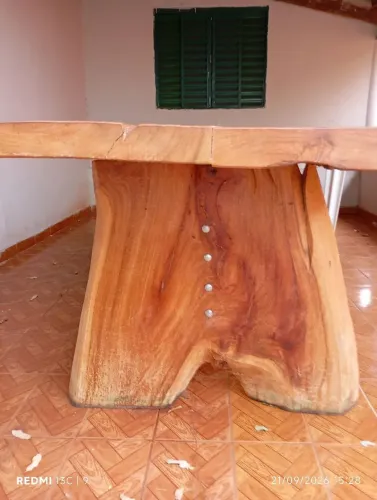 Mesa rústica sucupira preta 1mt x 3mt prancha com 10 centímetros de espessura