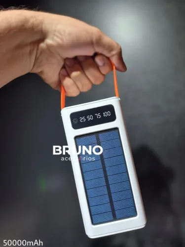 Power Bank 50000mAh Solar - Carrega Várias Vezes + Lanterna