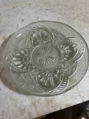 Petisqueira de cristal lapidado
