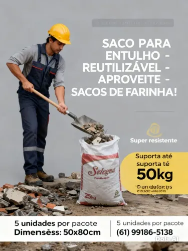 Saco para entulho reforçado e econômico