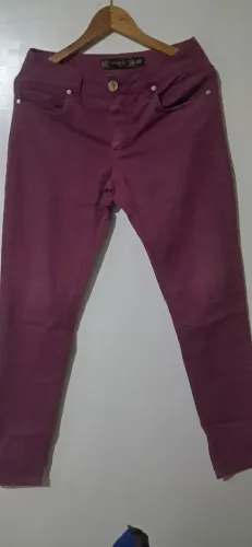Calça Skinny Rosa 42 Fúcsia Angel Lonely Jeans Cintura Alta/médias- modelagem e segura