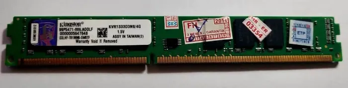 Memória RAM DDR3 4GB Kingston 1333MHz - Funcionamento perfeito !