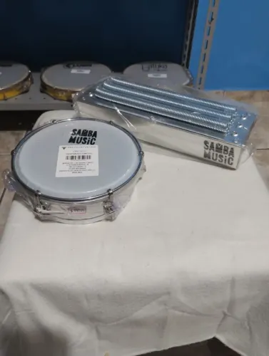 Kit Profissional Tamborim 6" Alumínio Pintado + Reco 3 molas grande Samba Music 