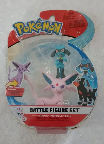 Pokémon Espeo e Riolu (não contém Houndour) battle figure set original 