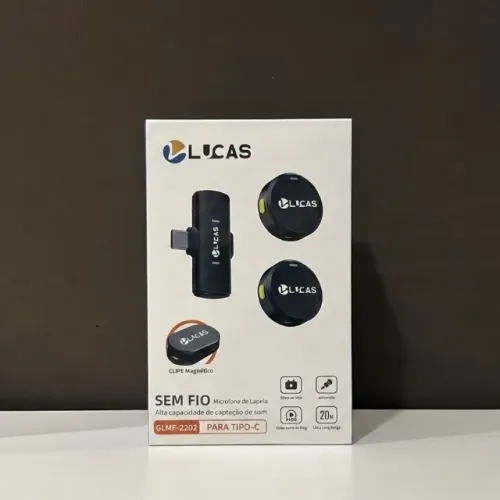 MICROFONE DE LAPELA SEM FIO LUCAS GLMF-2202