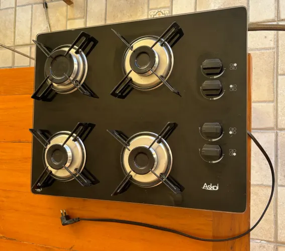 Fogão Askoi 4 bocas cooktop preto