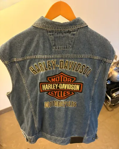 Colete Harley-Davidson Original Jeans - XXL | Bordado Frontal e Costas | Excelente Estado