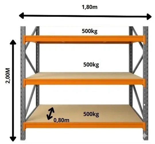 MINI PORTA PALLET 500 KG POR NÍVEL