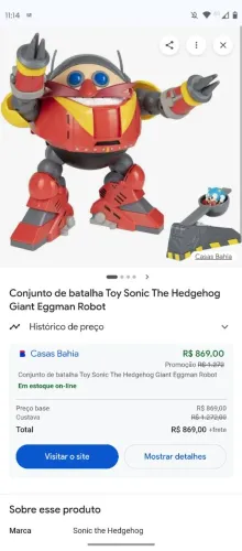 Brinquedo Sonic Eggman Gigante